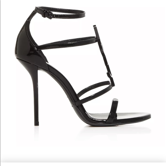 Saint Laurent Black Strappy Heels - Picture 2 of 9